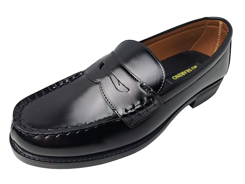 [JO MARINO] 革靴 メンズ ローファー 学生靴 防臭 抗菌 撥水加工 防滑 軽量 3E 通勤 通学 920 ブラック 26.5 cm